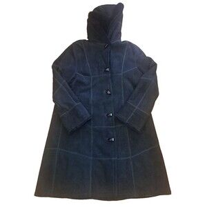 Vintage Bonz Lambskin Coat Long Mink Fur Trim Toggle Button New Zealand XL